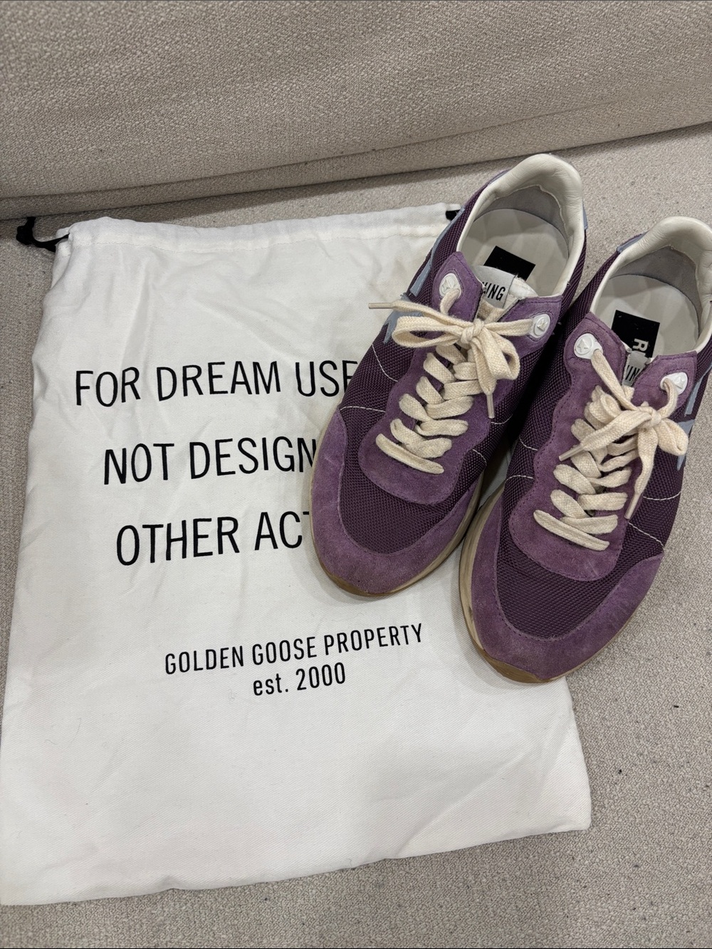 Golden Goose Purple Suede & Mesh Low-Top Sneakers